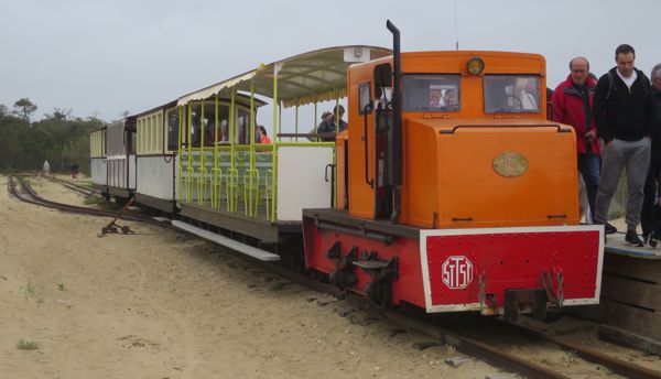 <p>Le P’tit Train d’Oléron at the ocean end of the line </p>