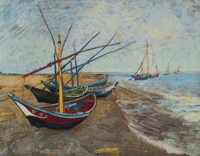 Vincent Van Gogh: Fishing boats on the beach