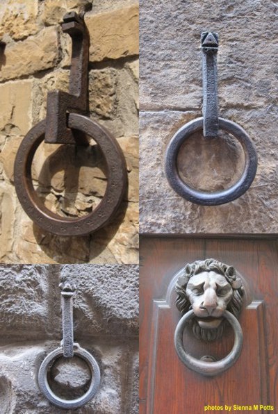 <p>Firenze: Nice knockers and assorted hitching rings</p>