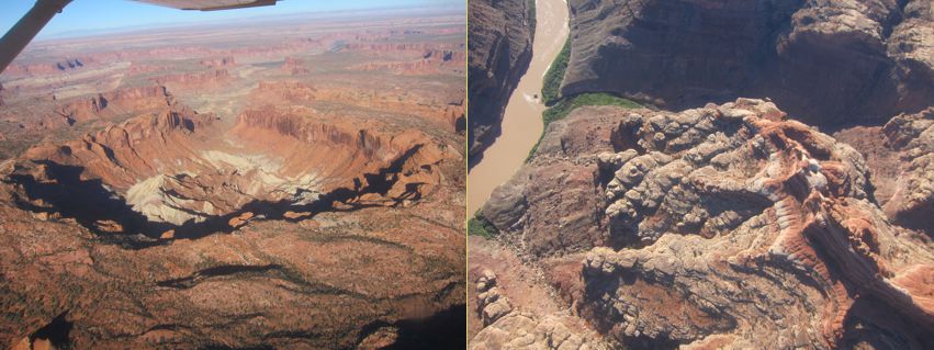 <p>Upheaval Dome, a wash entering the Green River</p>