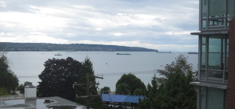 <p>The view from our West End Vancouver apartment</p>