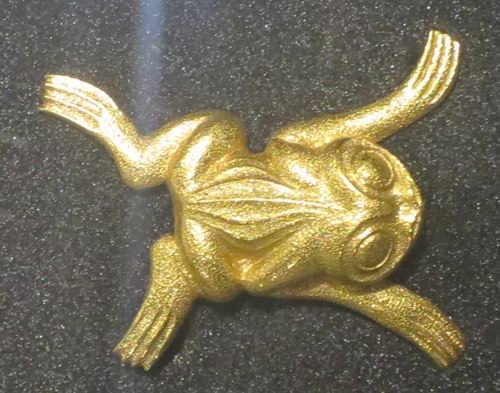 <p>Bill Reid’s little gold frog, about one inch long</p>